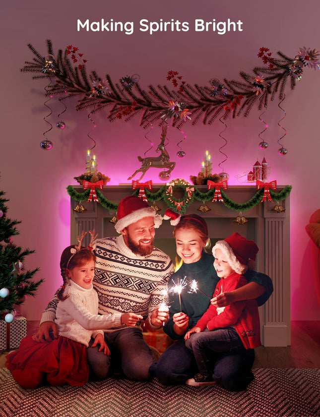 Govee Smart WiFi LED Strip Lights, 50ft RGB Led Strip Lighting Work with Alexa and Google Assistant, Color Changing Light Strip, Music Sync, LED Lights for Bedroom, Party, Christmas, Easy to Install