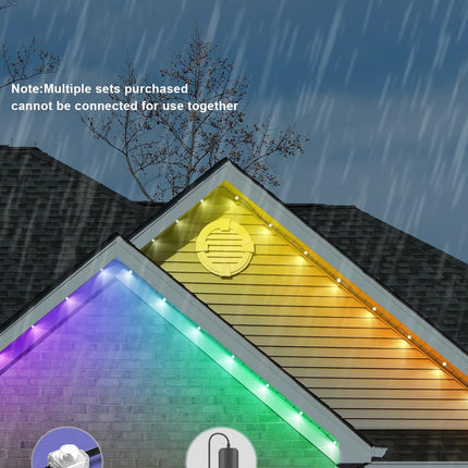 Permanent Outdoor Lights 74ft, Smart RGB+IC 60 LED Eaves Lights with 54 Scene Modes, IP65 Waterproof Outdoor LED Lights for Party, Roof, Garden, Game Day, Work with Alexa, Google Assistant
