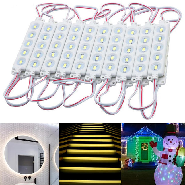 100pcs LED Module DC12V Replacement Lights Inflatables for Christmas Waterproof Led Storefront Lights Window Back Lights for Sign DIY Indoor Outdoor (White)