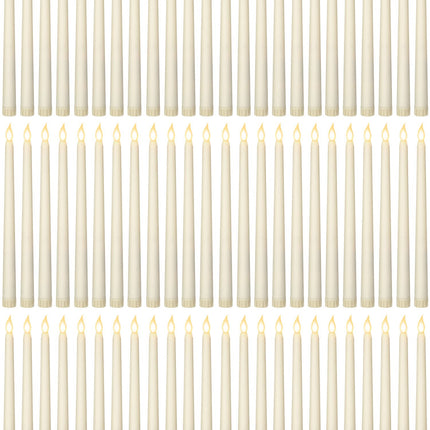Treela 72 Pcs Flameless LED Taper Candles Battery Operated Candles Bulk 11 Inch Flickering Fake Candles with Warm Light for Christmas Church Valentine's Day Wedding Party, Battery Not Included