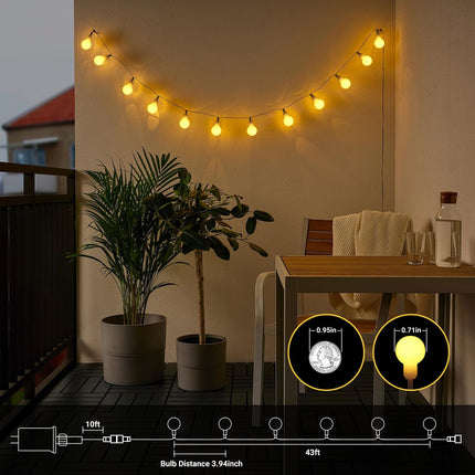 100 LED Connectable Globe String Lights Indoor Bedroom, 33ft Warm White String Lights with Remote Plug in, 8Mode Christmas Lights Outdoor Waterproof for Classroom Patio Party Dorm Decor