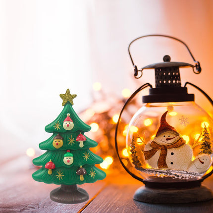 4.5 Inch Resin Tabletop Christmas Tree - Perfect for Office, Home or Adorable Miniature Christmas Tree Decorations Great Idea