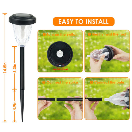 8PK 2Modes (Steady on/Flickering) Solar Christmas Lights, Solar Garden Lights, Auto On/Off Outdoor Lights With Flickering Flame, Solar Pathway Lights For Christmas Decorations (Teardrop-shaped)