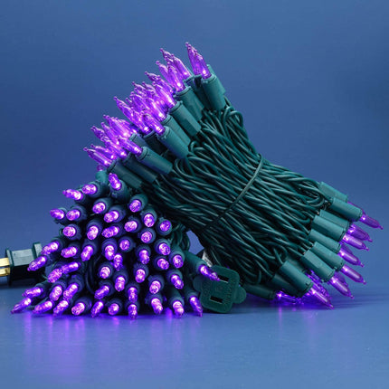 200 Count Purple LED Christmas Lights, 66 ft Green Wire UL Commercial Grade Holiday String Light Set (Purple)