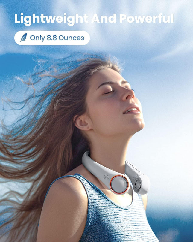 Gaiatop Portable Neck Fan, Rechargeable Hands Free Bladeless Portable Mini Fans, 3 Speeds 72 Air Outlet, Free Adjustment Personal
