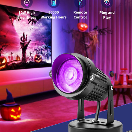ZUCKEO Christmas LED Spot Lights Indoor RGBW Up Lights with Remote, 120V 10W Uplighting Indoor Spotlights Plug in, 4.92FT Code Accent Flood Light Color Changing Landscape Lighting with Switch (2Pack)