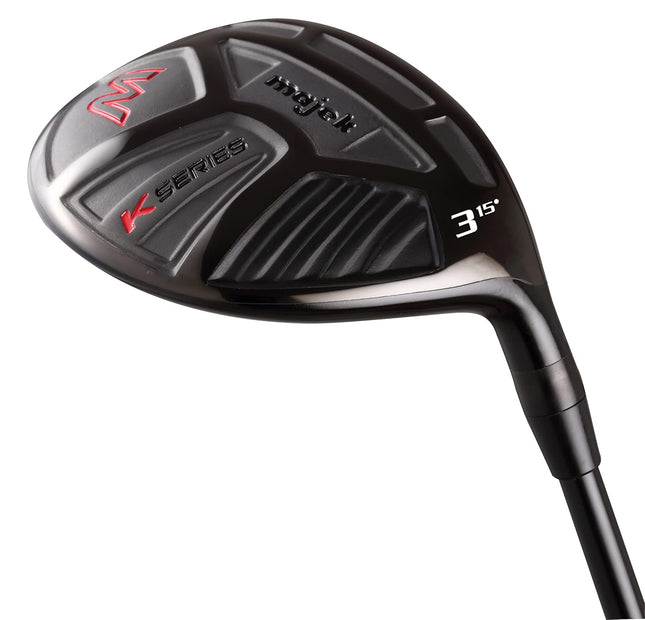 Senior Men's Majek K-Series 3 Wood Golf Club, Right Handed Senior Flex with Men's Senior Size Black Pro Velvet Grips