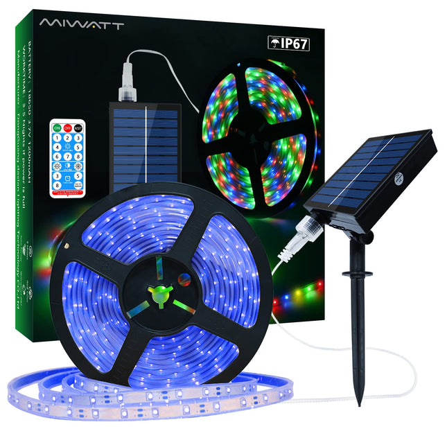 Solar LED Strip Lights Outdoor, 32.8ft 560 LEDs, Solar Powered Blue Light LED Strip with 8 Lighting Modes IP67 Waterproof 2835 SMD Rope Lights for Garden Trees Christmas Party Decor