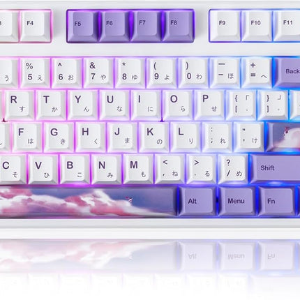 BOYI IK87 75% Hotswap Wireless Mechanical Keyboard,BT5.0/2.4G Wired Tri-Mode RGB Gaming Keyboard Double-Shot PBT Keycaps Gateron Yellow Switch Gasket N-Key Rollover TKL Keyboard for WINS/PC/Mac