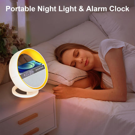 Bluetooth Speaker with Lights Wireless Charging Speaker 4 in 1 with 3-Hour Rechargeable Battery, Table lamp Christmas Birthday s for Kids