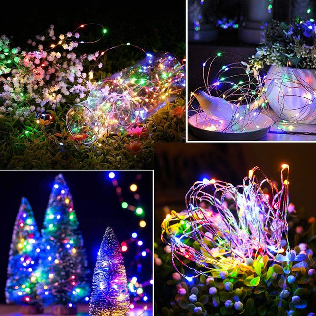 Lezonic Outdoor Solar Christmas Lights Waterproof,2 Pack Total 240LED 24M/80Ft Solar Garden Light Waterproof 8 Modes Outdoor Copper Wire Solar String Lights Patio Decor,Porch Hanging Lights(Colored)