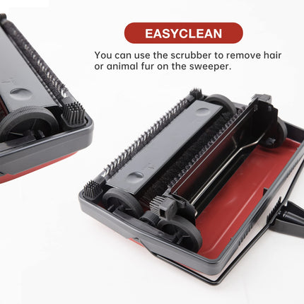 Yocada Carpet Sweeper Cleaner For Home Office Low Carpets Rugs Undercoat Carpets Pet Hair Dust Scraps Paper Small Rubbish Cleaning With A Brush Dark Red