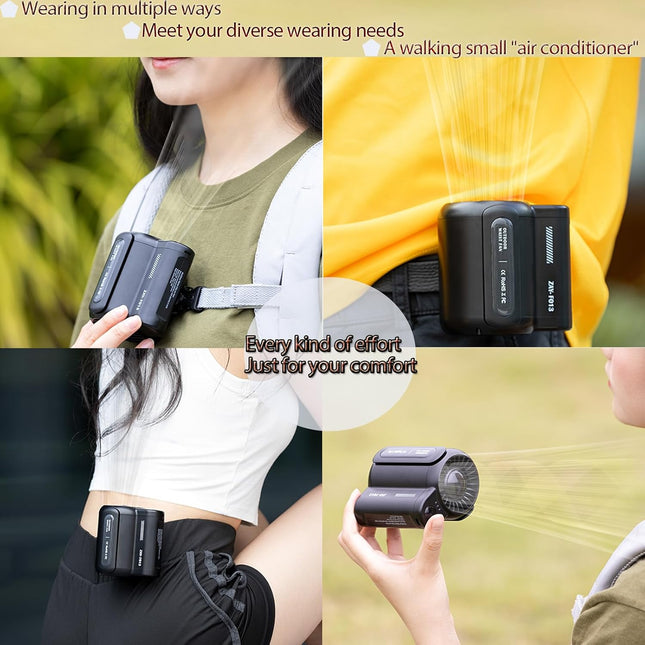 Mini Waist Fan,Portable Fan,3 Speeds Strong Airflow Wearable Personal Clip Fan,Rechargeable Belt Clip Fan With Usb Port