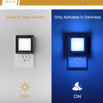 DORESshop Blue Night Light [2 Pack], Night Lights Plug Into Wall, Night Light, Dusk to Dawn Sensor, LED Night Light Adjustable Brightness, Bedroom, Bathroom, Hallway, Stairs, Christmas, Party