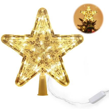 Christmas Star Tree Topper, 9.47In Plug in Lighted Christmas Tree Decoration Topper for Indoor Office Xmas Year Holiday Tree Decoration