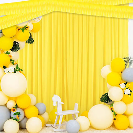 10 Pack 10 Feet Foil Fringe Garland Metallic Tinsel Banner Wall Hanging Curtain Streamers Backdrop for Parade Floats Bachelorette Wedding Birthday Party Thanksgiving Christmas Decorations(Yellow)