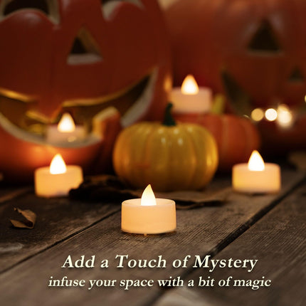 Amagic 30Pcs Flickering Flameless Tea Lights Battery Operated, 200+ Hours Long Lasting Electric Candle for Wedding Table Centerpiece, Home Decor, , Holiday Decor