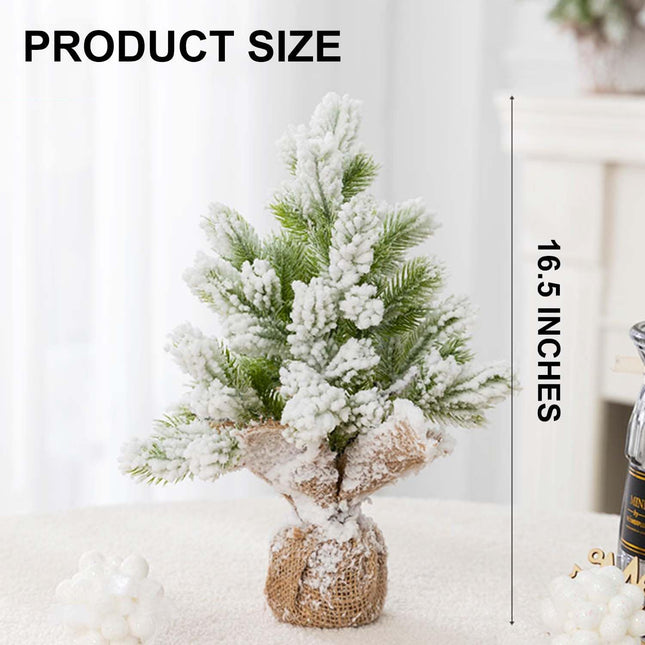 Tabletop Small Christmas Tree - 16.5 Inch Artificial Mini Christmas Trees for Winter Holiday Xmas Decor, Christmas Decorations for Home Office