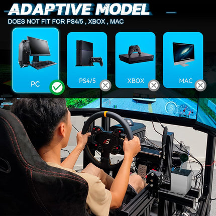aikeec 64Bit PC USB Handbrake, Upgrade SIM Racing Games Handbrake for LO GITECH G25 G27 G29 T500 T300 THRUST MASTER FANATECOSW DIRT RALLY, 2M Nylon Cable/Reinforced Spring/Black+Clamp
