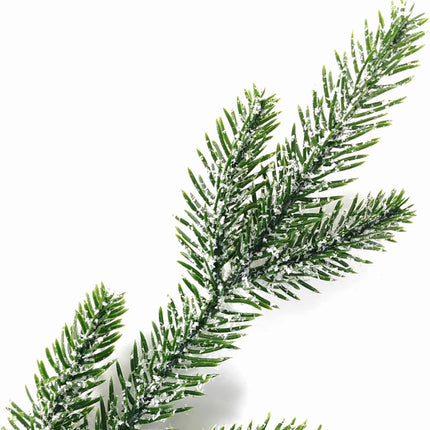 TIHOOD 13PCS 11.8” Snow Frosted Artificial Pine Branches Christmas Snowy Pine Needles Fake Greenery Pine Spray Picks for DIY Crafts Garland Wreath Xmas Embellishing Home Holiday Decoration