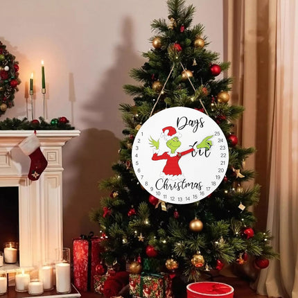 DAZONGE Christmas Decorations Welcome Sign | Christmas Countdown Advent Calendar for All Ages | 12'' Wooden Christmas Wreath with Easel for Door Wall Mantel Decor | Christmas Decor