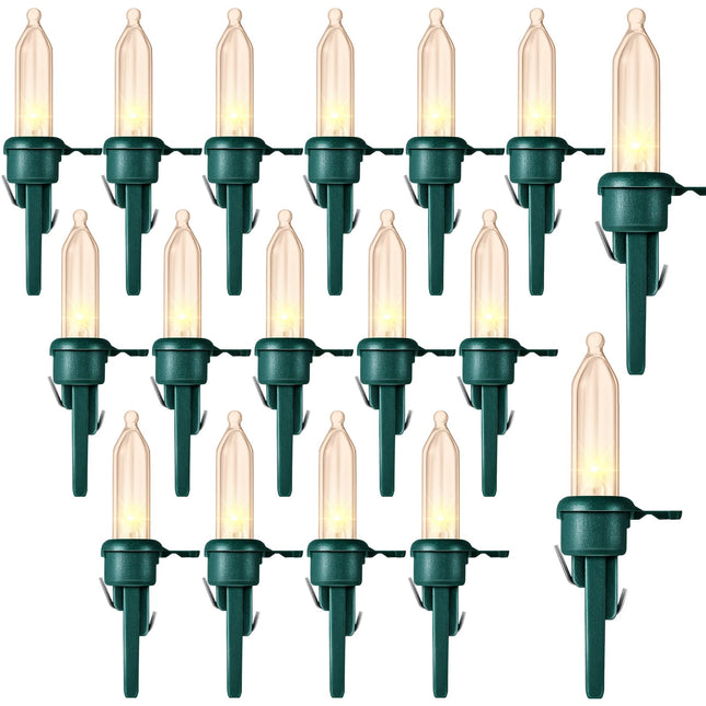 Honoson 60 Pieces LED Replacement Christmas Bulb 3v Waterproof LED Lights Bulb Bulk for Christmas Tree Decorations Xmas Indoor Outdoor Home Light Decor(Green Base with Warm White Bulb)