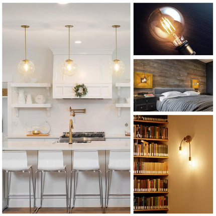 Dimmable LED Edison Light Bulb, G25 (G80) Globe Bulb, 60W Equivalent, 3000K Warm White, Christmas Light, E26 Standard Base, UL Listed, 6-Pack