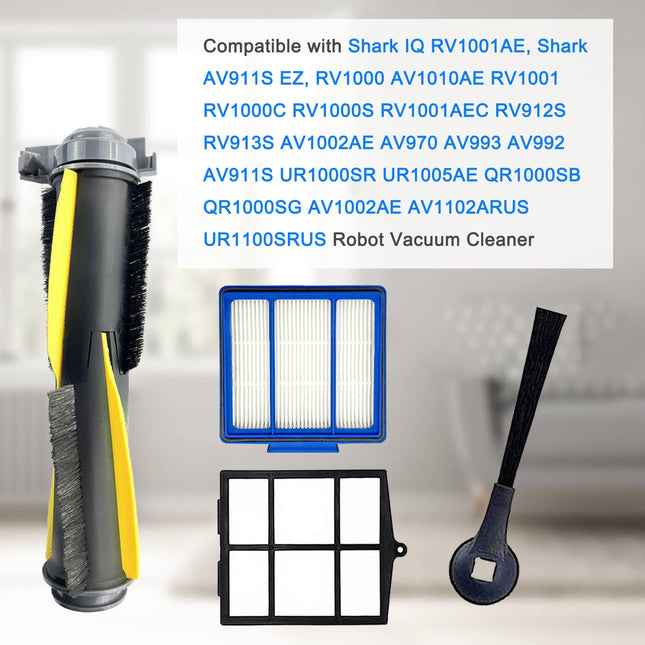 Accessories Kit For Shark Iq Rv1001Ae, Shark Av911S Ez, Av1010Ae Rv1000 Rv1001 Av970 Av993 Av1002Ae Ur1000Sr Ur1005Ae Robot Vacuum Cleaner,2 Main Brush,6 Filters,10 Side Brushes,2 Pre Filter