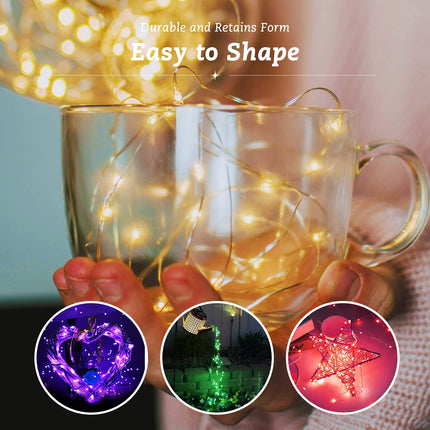12 Pack Fairy Lights Battery Operated String Lights，7FT 20LED Waterproof Silver Wire Christmas Lights Outdoor,Firefly Mini Lights for Bedroom Party Birthday Wedding Indoor Decorations.
