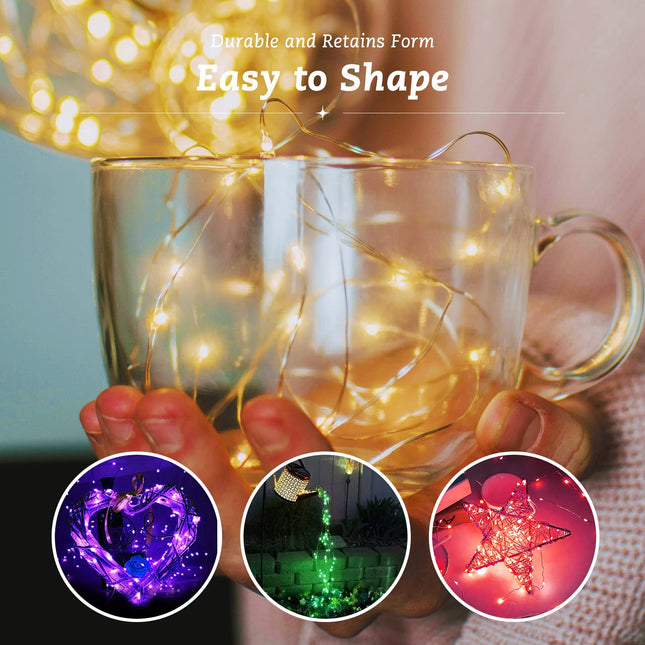 12 Pack Fairy Lights Battery Operated String Lights，7FT 20LED Waterproof Silver Wire Christmas Lights Outdoor,Firefly Mini Lights for Bedroom Party Birthday Wedding Indoor Decorations.
