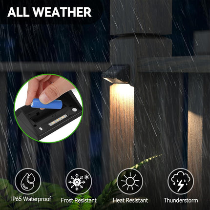 Bridika Solar Fence Lights 8 Colors, Warm White, Cool White And Rgb, Bright Deck Lights Solar Outdoor Waterproof, Dusk To Dawn