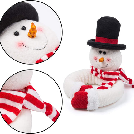Ogrmar 2 Pack Christmas Curtain Buckle Doll Santa & Snowman Creative Curtain Tieback Hold Back Fastener,Christmas Wine Bottle Topper for Xmas Holiday Home Window Decoration (Red and White)