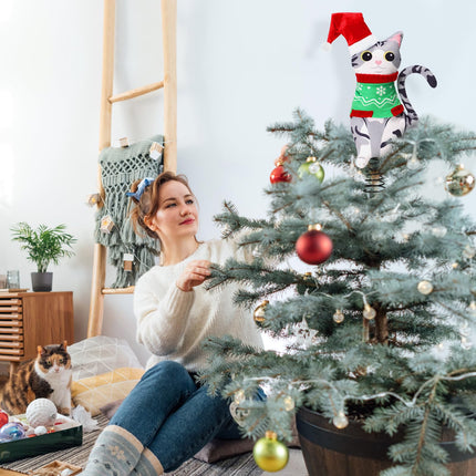Cat Christmas Tree Topper American Shorthair mas Tree Ornament Christmas Party Holiday Home Decorations Supplies Cat Lovers