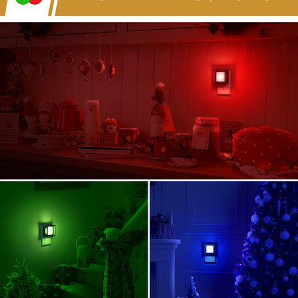 DORESshop Blue Night Light [2 Pack], Night Lights Plug Into Wall, Night Light, Dusk to Dawn Sensor, LED Night Light Adjustable Brightness, Bedroom, Bathroom, Hallway, Stairs, Christmas, Party