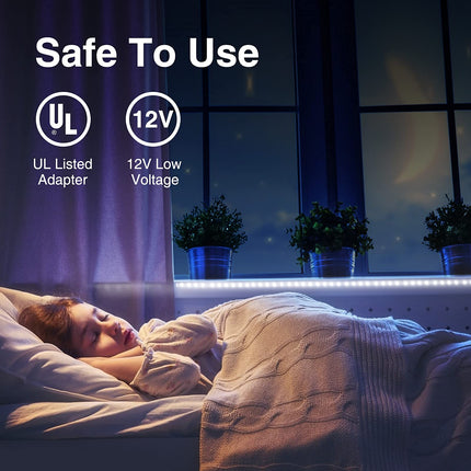 Onforu LED Light Strip,16.4ft Dimmable LED Tape Light, 6000K Daylight White Strip Lighting, 300 LEDs Flexible Vanity Mirror Light, 5M 12V Ribbon Rope Light for Bedroom, Under Cabinet,Kitchen