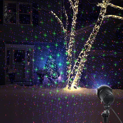 Outdoor Christmas Laser Light，Red and Green Cross Star and Blue Christmas Laser Lights for Christmas and Holidays and Festive Decorations and Garden Decoration