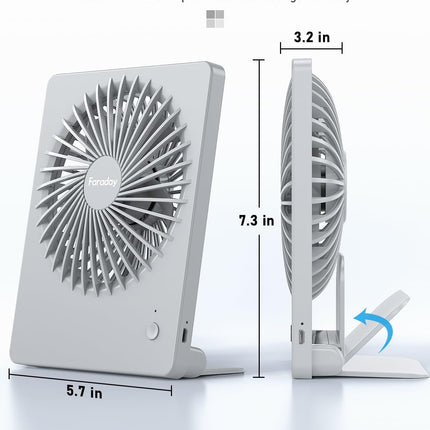 Small Table Fans Rechargeable Portable 180°Tilt Folding Desk Fans Battery Operated Personal Fan Ultra Quiet For Home Bedroom
