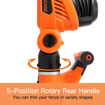 GARCARE 2-in-1 Pole Hedge Trimmer Corded 4 Amp 20" Electric Dual-Action Hedge Trimmer Branch Cutter Lightweight Lawn and Garden Landscaping