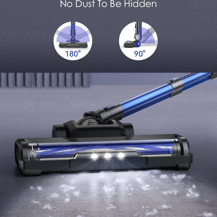 Tatian Cordless Vacuum Cleaner,28Kpa Powerful Cordless Vacuum,40 Mins Runtime,Detachable Battery,1.5L Dust Cup,6 In 1 Lightweight Quiet Stick Vacuum Cleaner For Hardwood Floor Pet Hair,Car,Royalblue