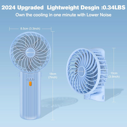 Mini Handheld Fan,2024 Upgraded Portable Hand Mini Fan,15H Working Time,Quiet,Lightweight,4 Speed,Hand Fans For Women With 180°