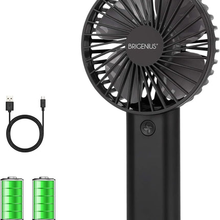 Mini Handhled Fan, 4000Mah Rechargeable Battery Operated Usb Desk Fan, Small Personal Portable Fan 3 Speed Adjustable Powerful