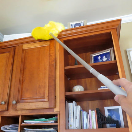 Evelots Ceiling Fan Duster Microfiber Cleaner Brush With Reach Up To 9 Ft Yellow