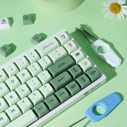 BOYI WK68 Matcha Green Mechanical Keyboard,65% Hot Swap Bluetooth 5.0/2.4G/Wired Type-C Tri-Mode RGB Gaming Keyboard,PBT Sublimation XDA Keycaps Wireless Keyboard for Mac/Win(Gateron Yellow Switch)