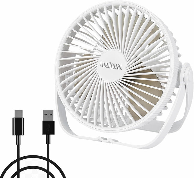 Usb Desk Fan, 6 Inch Fan 3 Quiet Speeds, Strong Airflow, Mini Portable Table Fan Usb Powered, Personal Cooling Fan, Desktop