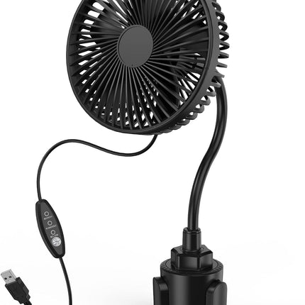 Car Fan, Usb Powered 6 Golf Cart Fan, 3 Speeds Portable Car Air Conditioner, 360° Rotation Car Cooling Fan With Flexible