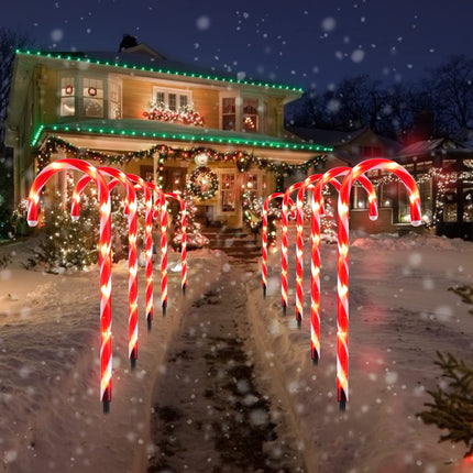 Brightown 28" Candy Cane Lights with Stakes, 10 Packs Large Christmas Pathway Lights Outdoor, Candy Cane Lights Outdoor Pathway Christmas Decorations for Yard Lawn Garden Walkway Sidewalk