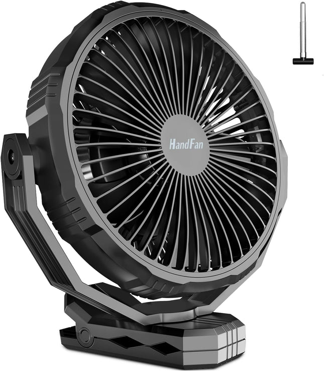 Handfan Upgraded Golf Cart FanStrengthen Clamp, 8 Inch Clip Fan With Clip Enhancer, 10000Mah Battery Operated Rechargeable Fan