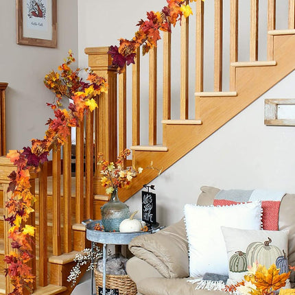 DearHouse 3 Pack Fall Garland Maple Leaf, 5.9Ft/Piece Hanging Vine Garland Artificial Autumn Foliage Garland Thanksgiving Decor for Home Wedding Fireplace Party Christmas