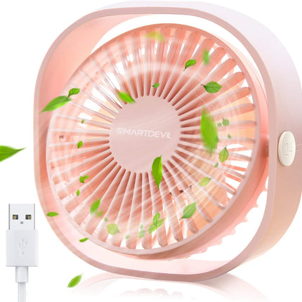 Smartdevil Small Personal Usb Desk Fan,3 Speeds Portable Desktop Table Cooling Fan Powered By Usb,Strong Wind,Quiet Operatio