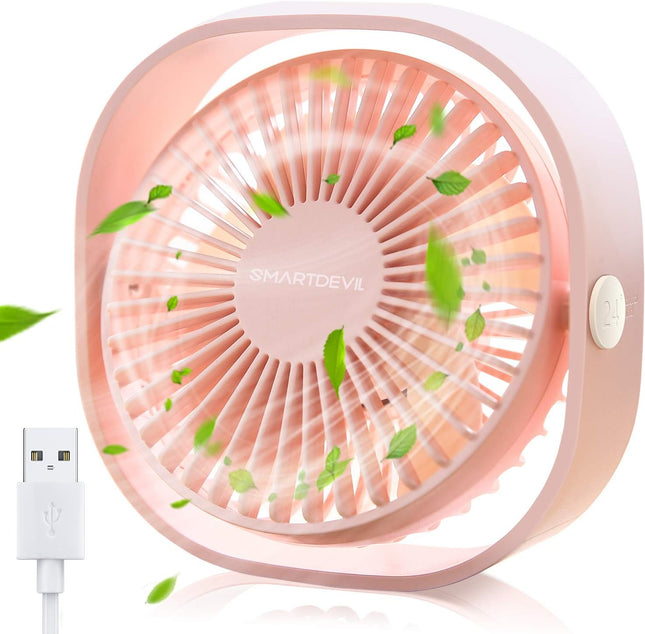 Smartdevil Small Personal Usb Desk Fan,3 Speeds Portable Desktop Table Cooling Fan Powered By Usb,Strong Wind,Quiet Operatio